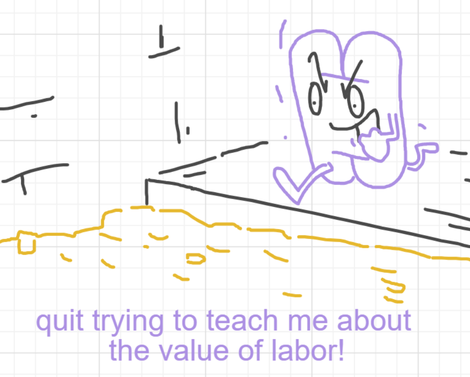 A panel from I've Been Everywhere, Man, episode nine of the Board Boards object show by Furretwalk/WalkingFurret.